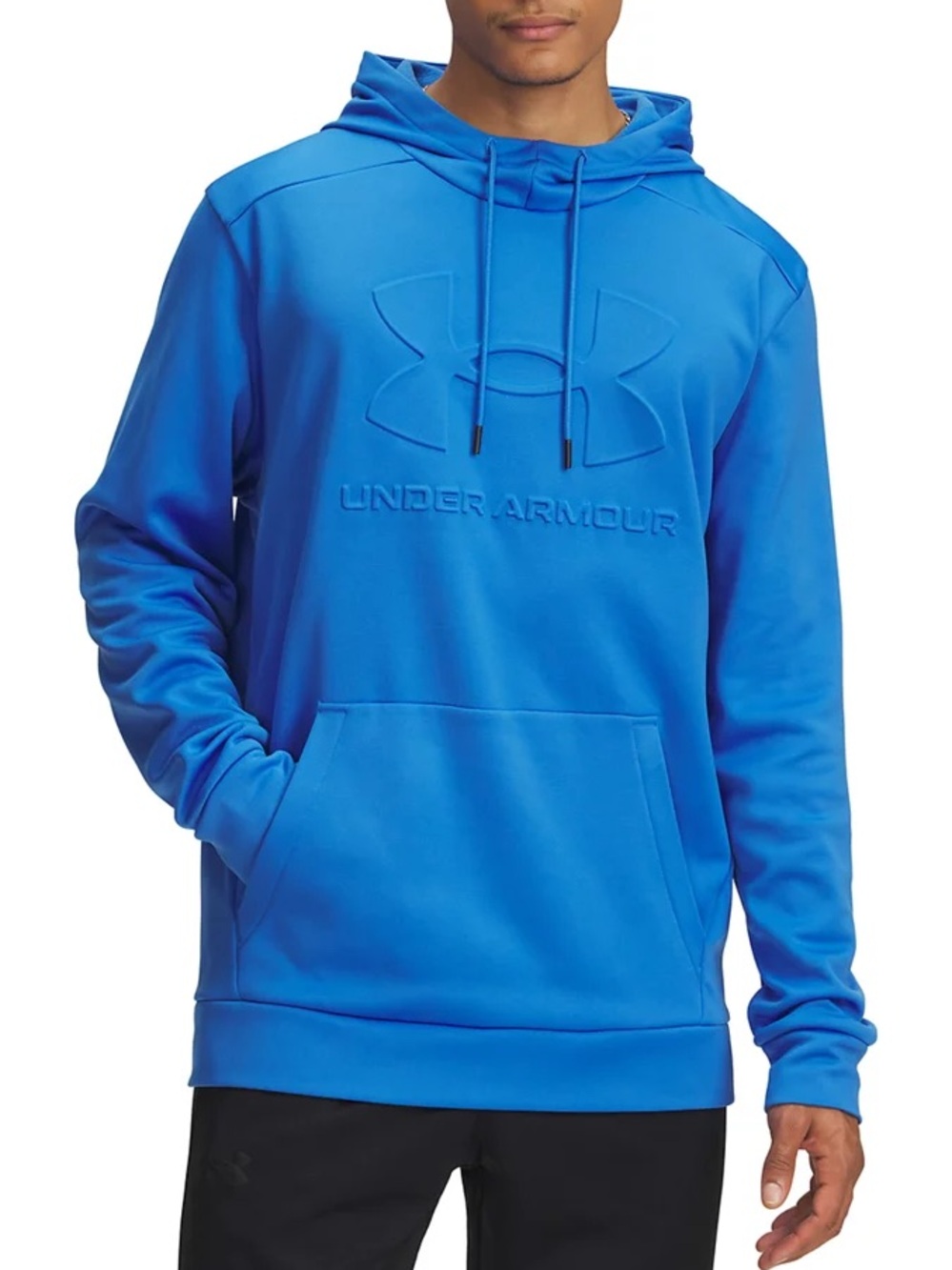 Under Armour Men’s Blue Atlantis Pullover Hoodie with Embossed Logo